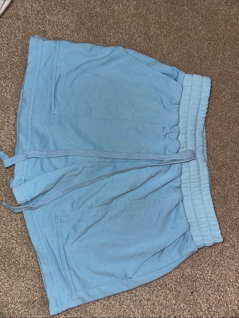 Light Blue Drawstring Lounge Shorts